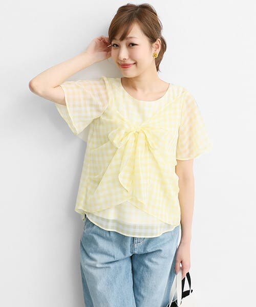 URBAN RESEARCH ROSSO（アーバンリサーチロッソ）の「ギンガムシャツTシャツ（シャツ/ブラウス・レディース・BLACK/BLUE/YELLOW・FREE）」の5枚目の写真