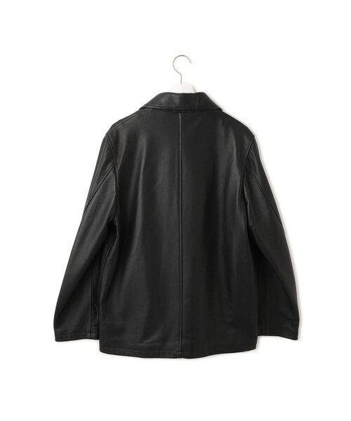 ADAM ET ROPE'(アダムエロペ)の「【CINQUANTA for ADAM ET ROPE'】別注 Leather Car Coat(ステンカラーコート・レディース・ブラック・F)」の9枚目の写真