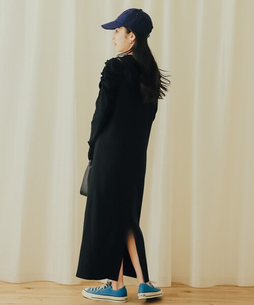 SENSE OF PLACE by URBAN RESEARCH（センスオブプレイスバイアーバンリサーチ）の「ボリュームスリーブアイラインカットワンピース（ワンピース・レディース・GREIGE/LILAC/BLACK・one/COMPACT）」の7枚目の写真