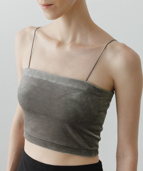 ADAM ET ROPE'（アダムエロペ）の「【EMOELLE】カップ付きベロアキャミソール（キャミソール・レディース・グレー/ダークブラウン系・F）」の8枚目の写真