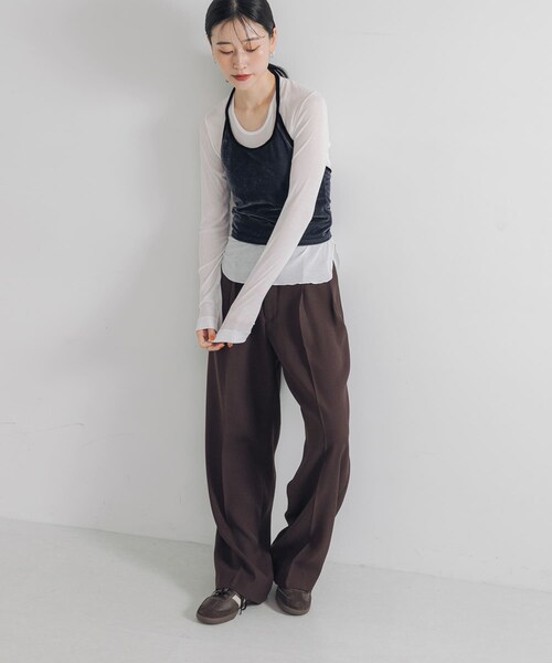 URBAN RESEARCH（アーバンリサーチ）の「強撚シアーカットソー（Tシャツ/カットソー・レディース・WHITE/BLACK/CHERRY RED/BROWN・FREE）」の12枚目の写真