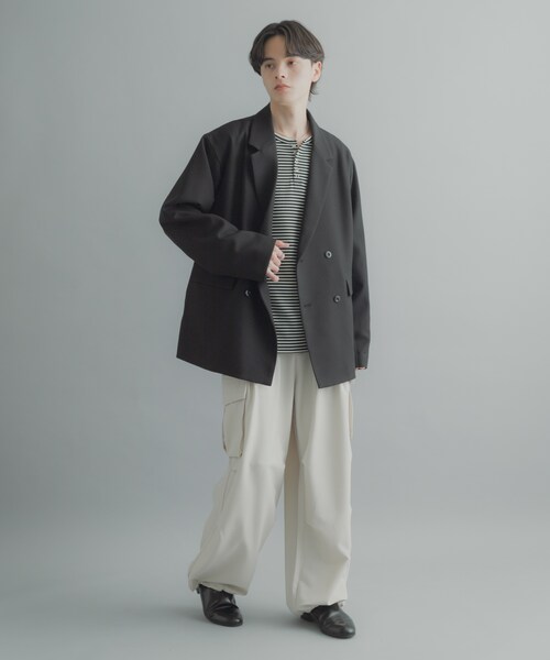 SENSE OF PLACE by URBAN RESEARCH(センスオブプレイスバイアーバンリサーチ)の「『撥水/防花粉』SKIN Proofダブルテーラードジャケット(テーラードジャケット・メンズ・BLACK/BROWN/BLUE GRAY・M/L)」の16枚目の写真