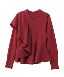 ELENDEEK | SHOULDER FRILL PEPLUM KT(ニット/セーター)