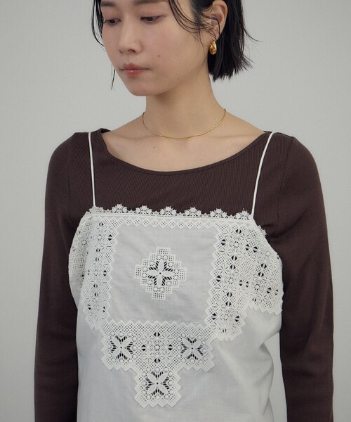 ADAM ET ROPE'（アダムエロペ）の「クロスレースマルチキャミソール（キャミソール・レディース・ブラック/オフホワイト・F）」の19枚目の写真