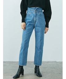 LAGUNAMOON | アシンメトリーハイウエストデニムパンツ(デニムパンツ)