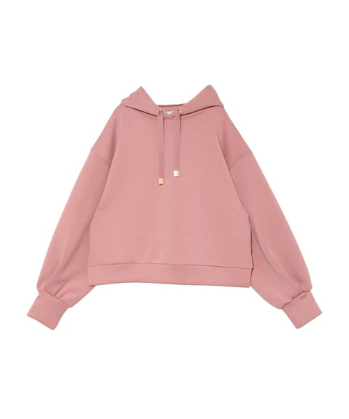 LAGUNAMOON（ラグナムーン）の「ショートスリットパーカー（パーカー・レディース・ブラック/レッド/ピンク/マスタード/ミントグリーン/ブルー/ベージュ/ライトグレー/グレー/チャコールグレー・F）」の9枚目の写真