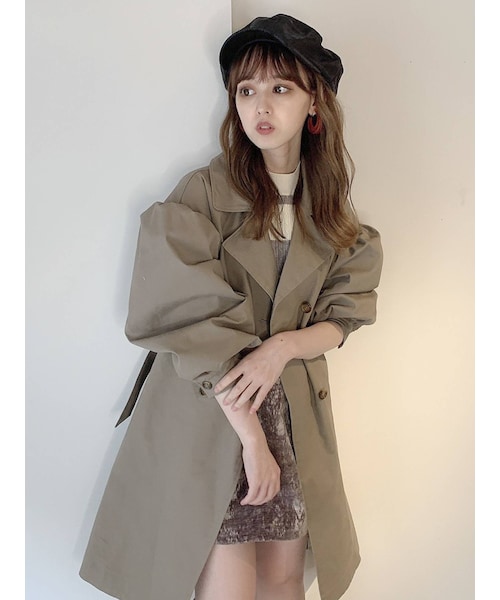 dazzlin（ダズリン）の「コクーンショトトレンチコート（トレンチコート・レディース・グレー/ベージュ/モカ・F）」の5枚目の写真