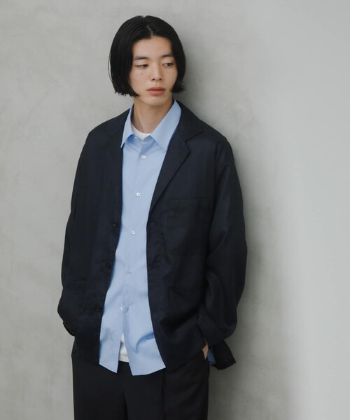 URBAN RESEARCH DOORS(アーバンリサーチドアーズ)の「RA/LYO Sheer Shirts Jacket(テーラードジャケット・メンズ・NAVY/BLACK・M/L)」の11枚目の写真