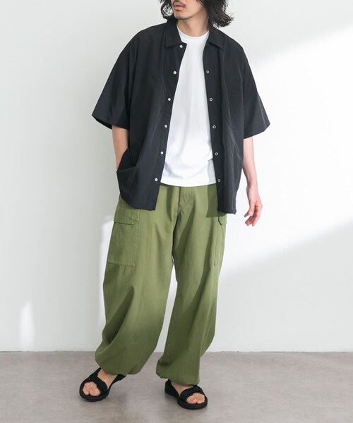 URBAN RESEARCH Sonny Label（アーバンリサーチサニーレーベル）の「ARMY TWILL　Nylon OX Mesh H/S Shirts（シャツ/ブラウス・メンズ・BLACK/KHAKI/WHITE・S/M）」の15枚目の写真