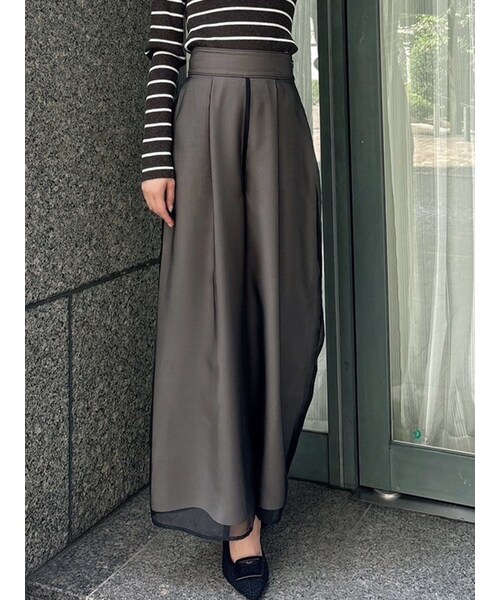 RESEXXY（リゼクシー）の「シアーレイヤードロングパンツ（その他パンツ・レディース・アイボリー/ブラック/ピンク・F）」の4枚目の写真