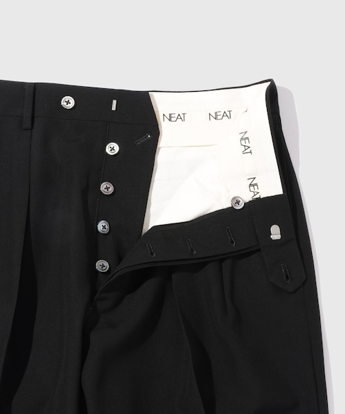 ADAM ET ROPE'(アダムエロペ)の「【NEAT/ニート】Wool Poplin Wide(その他パンツ・メンズ・ブラック・44/46/48)」の6枚目の写真