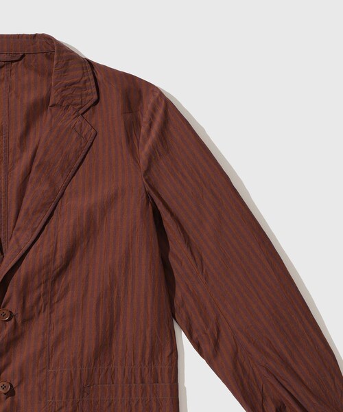 ADAM ET ROPE'(アダムエロペ)の「【KAPTAIN SUNSHINE/キャプテンサンシャイン】Bumpy Stripe Take Easy Jacket(テーラードジャケット・メンズ・キナリ/ダークブラウン・2/3/4)」の9枚目の写真