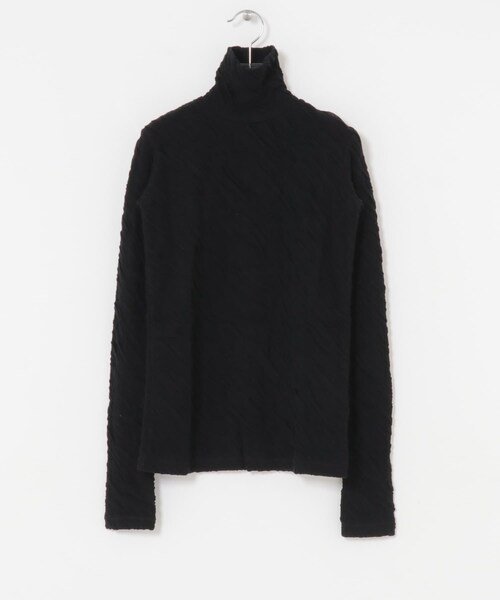 URBAN RESEARCH(アーバンリサーチ)の「SEEALL JACQUARD HIGH NECK TOP(Tシャツ/カットソー・レディース・WHITE/BLACK・M)」の6枚目の写真