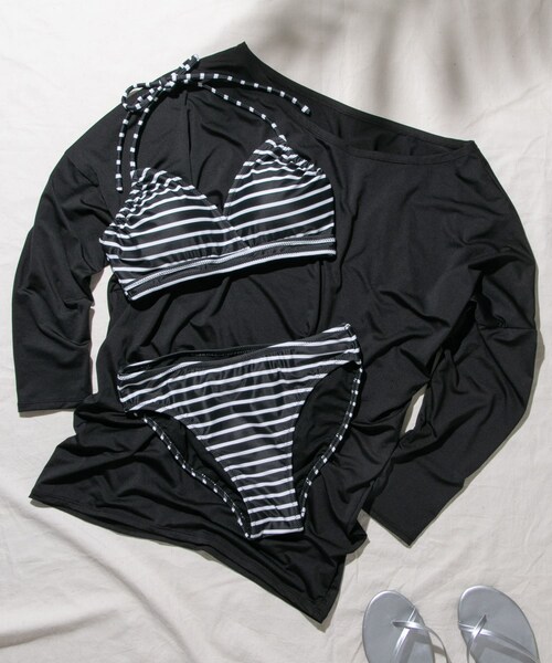 RODE SKO（ロデスコ）の「ラッシュTシャツ付3点セット∴（水着・レディース・OFFxNAVY/BLACK・FREE）」の2枚目の写真