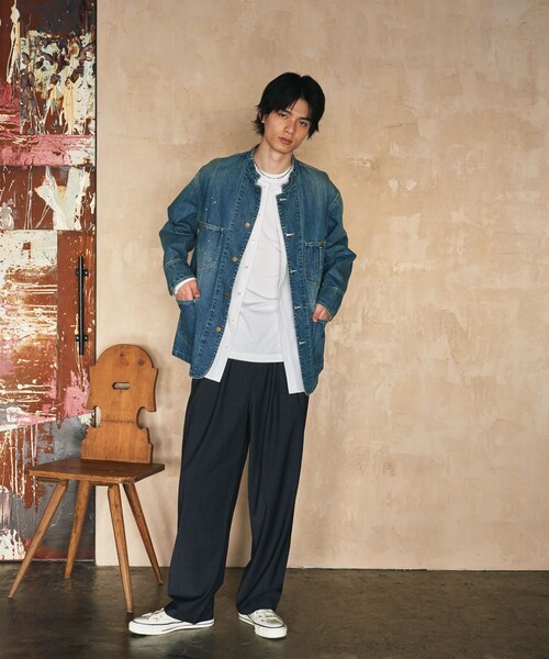 URBAN RESEARCH（アーバンリサーチ）の「new basic 10oz DENIM STAND COVERALL（カバーオール・メンズ・BLACK/INDIGO・M/L）」の16枚目の写真