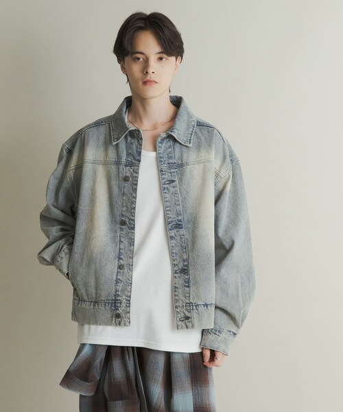 SENSE OF PLACE by URBAN RESEARCH（センスオブプレイスバイアーバンリサーチ）の「ツイストデニムブルゾン（デニムジャケット・メンズ・GREEN/L.INDIGO・M/L）」の17枚目の写真