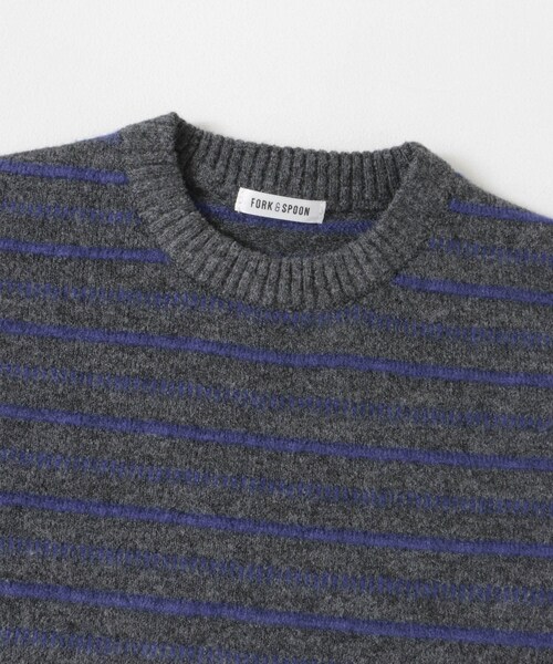 URBAN RESEARCH DOORS(アーバンリサーチドアーズ)の「FORK&SPOON 変形ボーダーニットプルオーバー(ニット/セーター・レディース・BLK×OFF/GRY×BLU・1)」の10枚目の写真