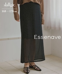 slattgir | 高身長　シアードットロングスカート（トールサイズ）Essenave(スカート)