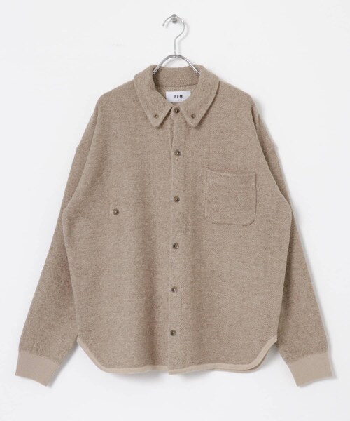 THE GOODLAND MARKET（ザグッドランドマーケット）の「FFM　TWEEDLIKE SHIRTS（カーディガン/ボレロ・レディース・Black/Beige・1/2）」の15枚目の写真
