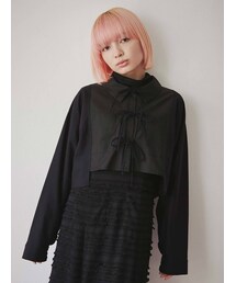 merry jenny | ショートキリカエリボンシャツ(シャツ/ブラウス)