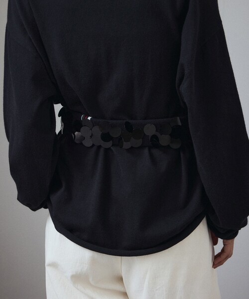 ADAM ET ROPE'(アダムエロペ)の「【J'aDoRe限定】【extreme cashmere(エクストリーム・カシミア)】rain(ベルト・レディース・ネイビー・F)」の6枚目の写真