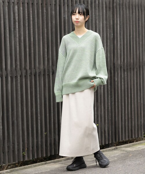 EKAL（エカル）の「ウォームドジャージスカート（スカート・レディース・アイボリー/ブラック/ブラウン・one）」の13枚目の写真