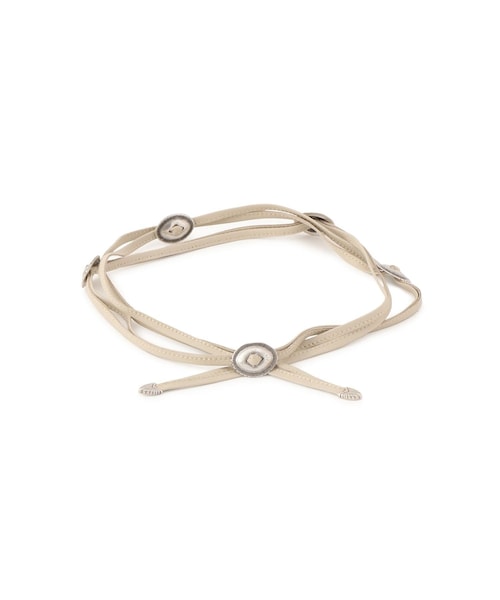 ADAM ET ROPE'(アダムエロペ)の「【J'aDoRe・店舗限定】【PUNTOVITA(プントヴィータ)】コンチョマルチベルト(ベルト・レディース・キナリ/ブラウン/ブルー・F)」の2枚目の写真