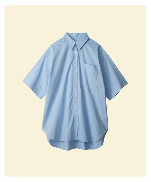 nissen（ニッセン）の「【Essenave】オーバーサイズ半袖シャツ（シャツ/ブラウス・レディース・サックス/ライトグリーン・MTT・LTT/LLTT・3LTT/4LTT・5LTT）」の2枚目の写真