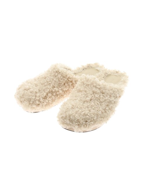 Ungrid（アングリッド）の「【Ca】ボアデザインサボ（その他シューズ・レディース・アイボリー/ブラック・S/M/L）」の2枚目の写真