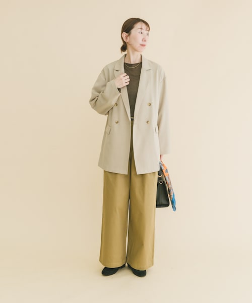 ITEMS URBANRESEARCH（アイテムズ アーバンリサーチ）の「リネンライクジャケット（テーラードジャケット・レディース・BRN/L.BEG/BLK・Free）」の22枚目の写真