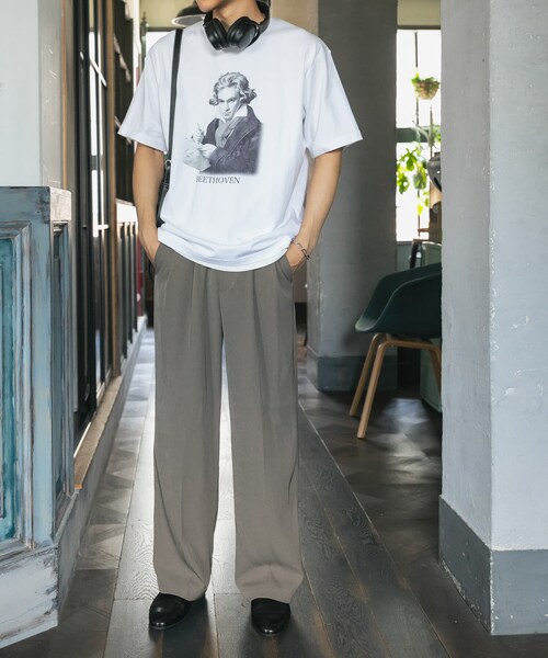 SENSE OF PLACE by URBAN RESEARCH(センスオブプレイスバイアーバンリサーチ)の「ヴィンテージライクTシャツ(ベートーヴェン)(Tシャツ/カットソー・メンズ・WHITE/BLACK/L.GRAY/YELLOW・M/L)」の12枚目の写真