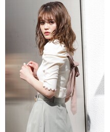 dazzlin | バックリボンパワショル5分袖トップス(Tシャツ/カットソー)