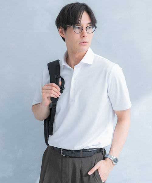 URBAN RESEARCH DOORS(アーバンリサーチドアーズ)の「LIFE STYLE TAILOR トリコットセミワイド半袖プルオーバー無地(シャツ/ブラウス・メンズ・WHITE/NAVY・M/L/XL)」の7枚目の写真