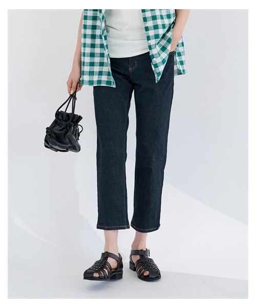 nissen（ニッセン）の「すごのびストレッチデニムクロップドパンツ（ゆったりヒップ）＜大きいサイズ有＞（パンツ・レディース・フェードブルー/ユーズドブルー/ネイビー・L/LL/3L/4L/5L/6L/8L/10L）」の3枚目の写真
