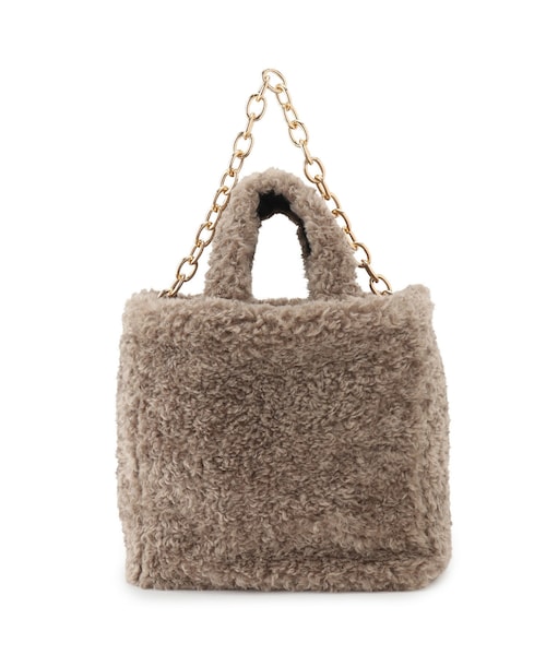 ADAM ET ROPE'(アダムエロペ)の「【helen Moore】joy bag with chunky chain 50cm/ファーバッグ(ハンドバッグ・レディース・グレー系・F)」の22枚目の写真