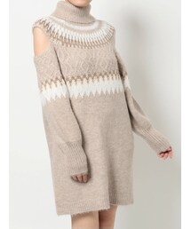 MERCURYDUO | ノルディックオープンショルダーニット(ニット/セーター)