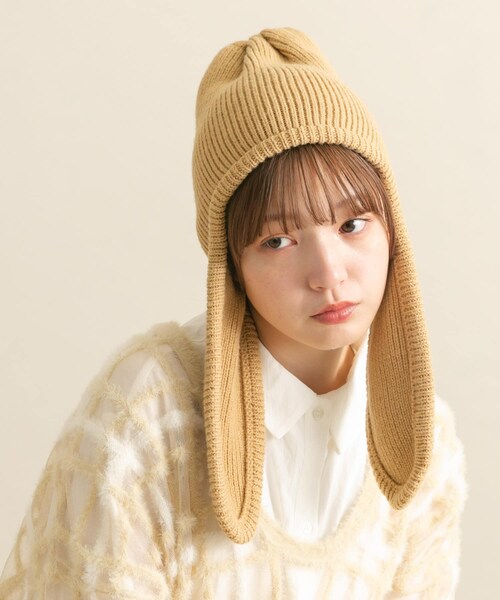 KBF（ケイビーエフ）の「ロングイヤーフラップニットキャップ（ニットキャップ/ビーニー・レディース・RED/BEIGE/BLACK・one）」の20枚目の写真