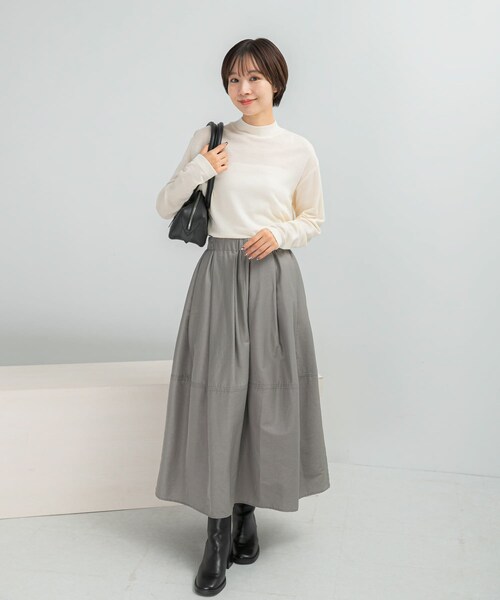 URBAN RESEARCH ROSSO（アーバンリサーチロッソ）の「ヴィンテージサテンギャザースカート（スカート・レディース・SILVERGRAY/BLACK・FREE）」の7枚目の写真