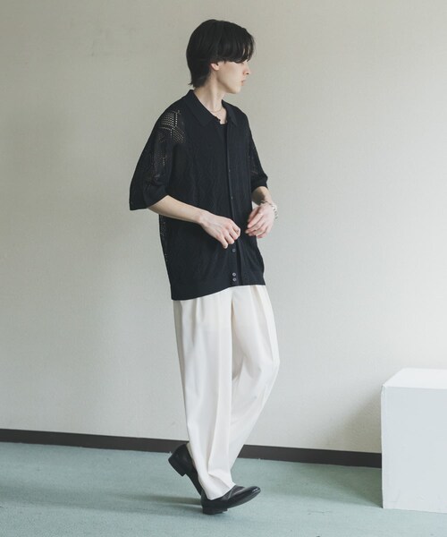 SENSE OF PLACE by URBAN RESEARCH(センスオブプレイスバイアーバンリサーチ)の「『洗濯可』ドライタッチメッシュシャツカーディガン(カーディガン/ボレロ・メンズ・BLACK/MINT/BLUE GRAY・M/L)」の11枚目の写真