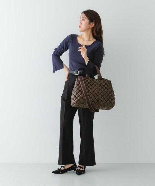 RODE SKO（ロデスコ）の「テープショルダーキルティングバッグ（ショルダーバッグ・レディース・TAUPE/DARK BROWN・one）」の10枚目の写真