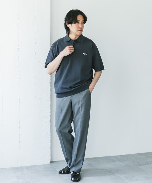 URBAN RESEARCH DOORS（アーバンリサーチドアーズ）の「『XLサイズ/WEB限定』『別注』PENNEYS×DOORS　THE FOX ハイゲージ ニットポロ（ポロシャツ・メンズ・BROWN/GRAY/NAVY・M/L/XL）」の12枚目の写真