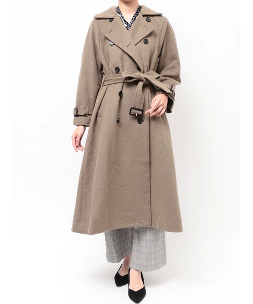 TONAL（トーナル）の「ウールトレンチコート（トレンチコート・レディース・ベビーピンク/ネイビー/モカ・S/M）」の2枚目の写真