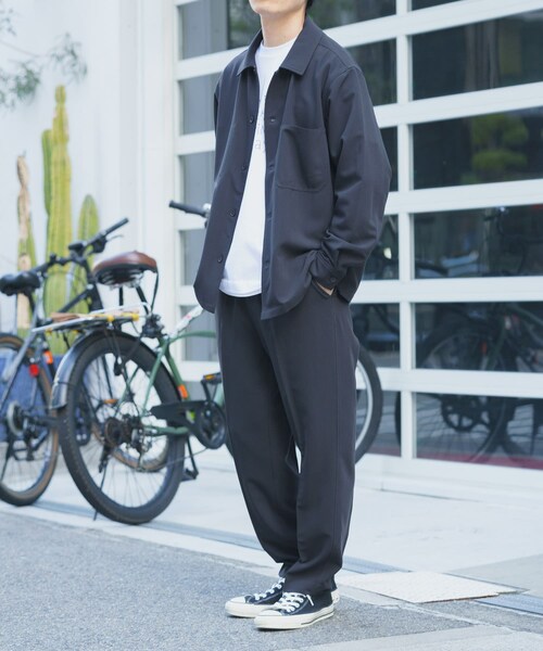 ITEMS URBANRESEARCH（アイテムズ アーバンリサーチ）の「『撥水/防汚/接触冷感』多機能ダブルポケットシャツジャケット(楽着シリーズ)（テーラードジャケット・メンズ・CHA/NVY/BEG・M/L）」の8枚目の写真