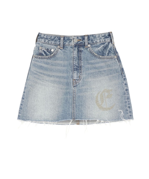 EVRIS（エヴリス）の「ワンポイントスタッズデニムミニスカート【セットアップ着用可能】（デニムスカート・レディース・アイスブルー/インディゴ・S/M）」の21枚目の写真