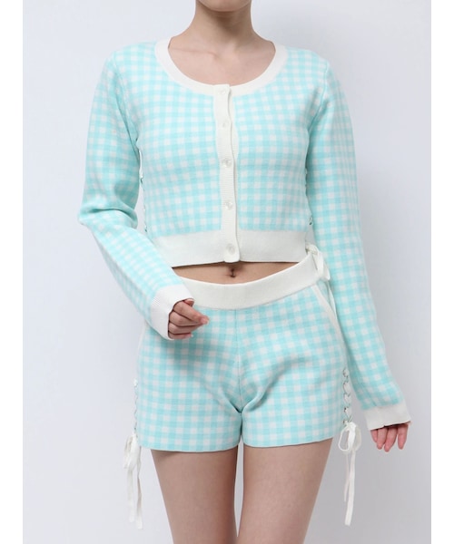 GYDA（ジェイダ）の「サイドレースアップアンサンブルニット【SETUP着用可】（ニット/セーター・レディース・ブラック/ライトミックス/ダークミックス・F）」の5枚目の写真