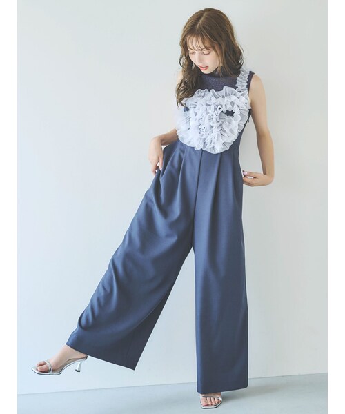 dazzlin（ダズリン）の「ハートチュールフリルオールインワン（つなぎ/オールインワン・レディース・アイボリー/ネイビー/ブラウン・S/M）」の18枚目の写真