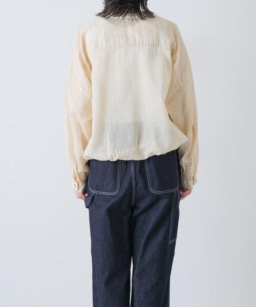 かぐれ(カグレ)の「Vlas Blomme シアーギャザーブラウス(シャツ/ブラウス・レディース・L BEIGE/BLACK・Free)」の10枚目の写真