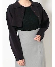 コクーンクロップドニットジャケット