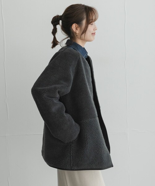 URBAN RESEARCH Sonny Label（アーバンリサーチサニーレーベル）の「リバーシブルボア撥水キルティングコート（その他アウター・レディース・アイボリー/ブラック/ブラウン・Free）」の17枚目の写真