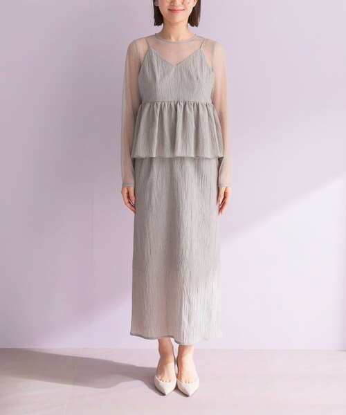 URBAN RESEARCH ROSSO（アーバンリサーチロッソ）の「kaene　レイヤードペプラムドレス（ワンピース・レディース・light gray/blue gray・S）」の11枚目の写真